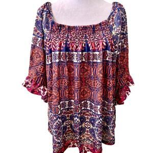 NWOT Boho Chic Peasant Ruffle Sleeve Gypsy Women's Plus Size 3X Art to Wear